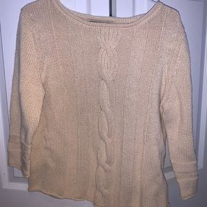 Yellow Sweater with Cable-knit Braid